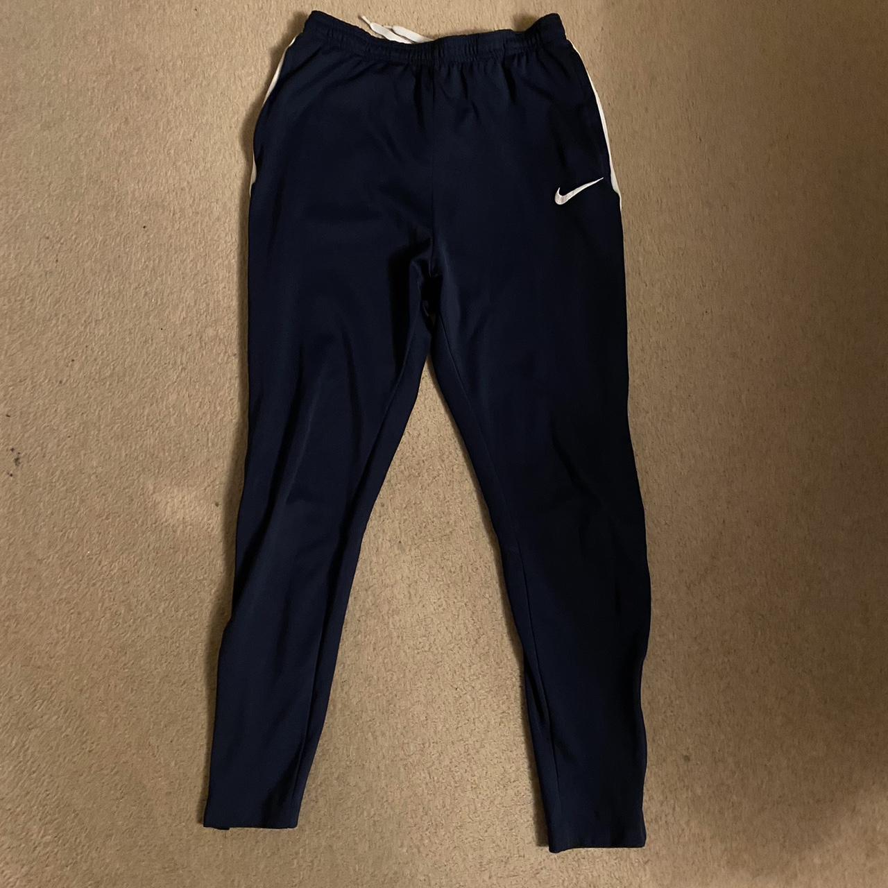 Nike Dri-fit tracksuit bottoms navy blue - Depop