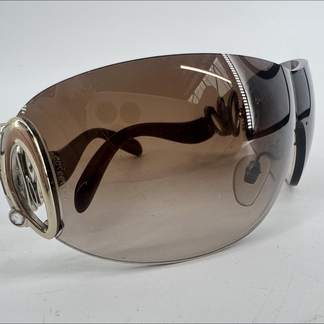 BVLGARI womens wrap around sunglasses warm brown... Depop