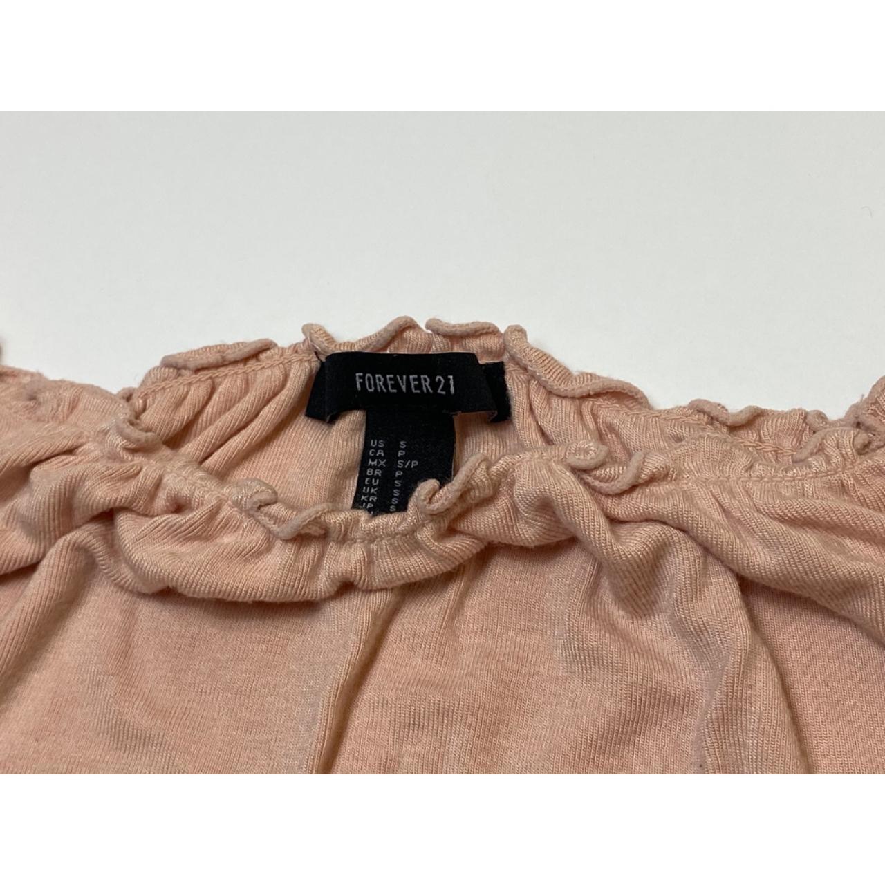 Forever 21 Blush Off the Shoulder Crop Top- size... - Depop