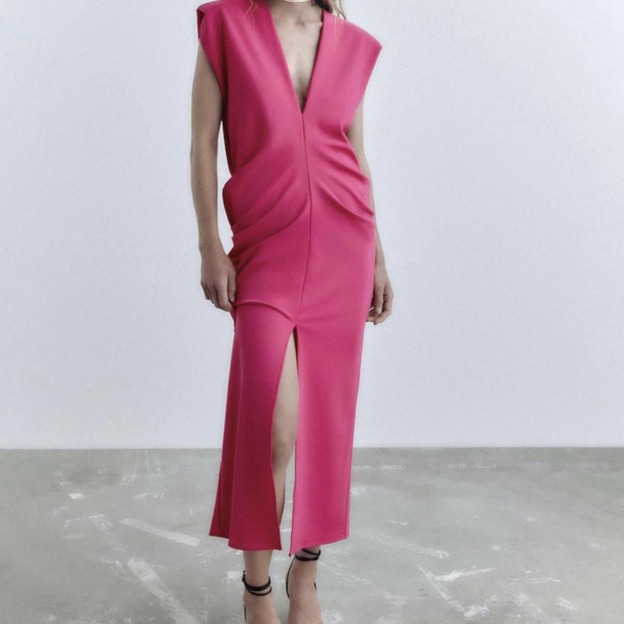 Zara Women's Pink Dress | Depop