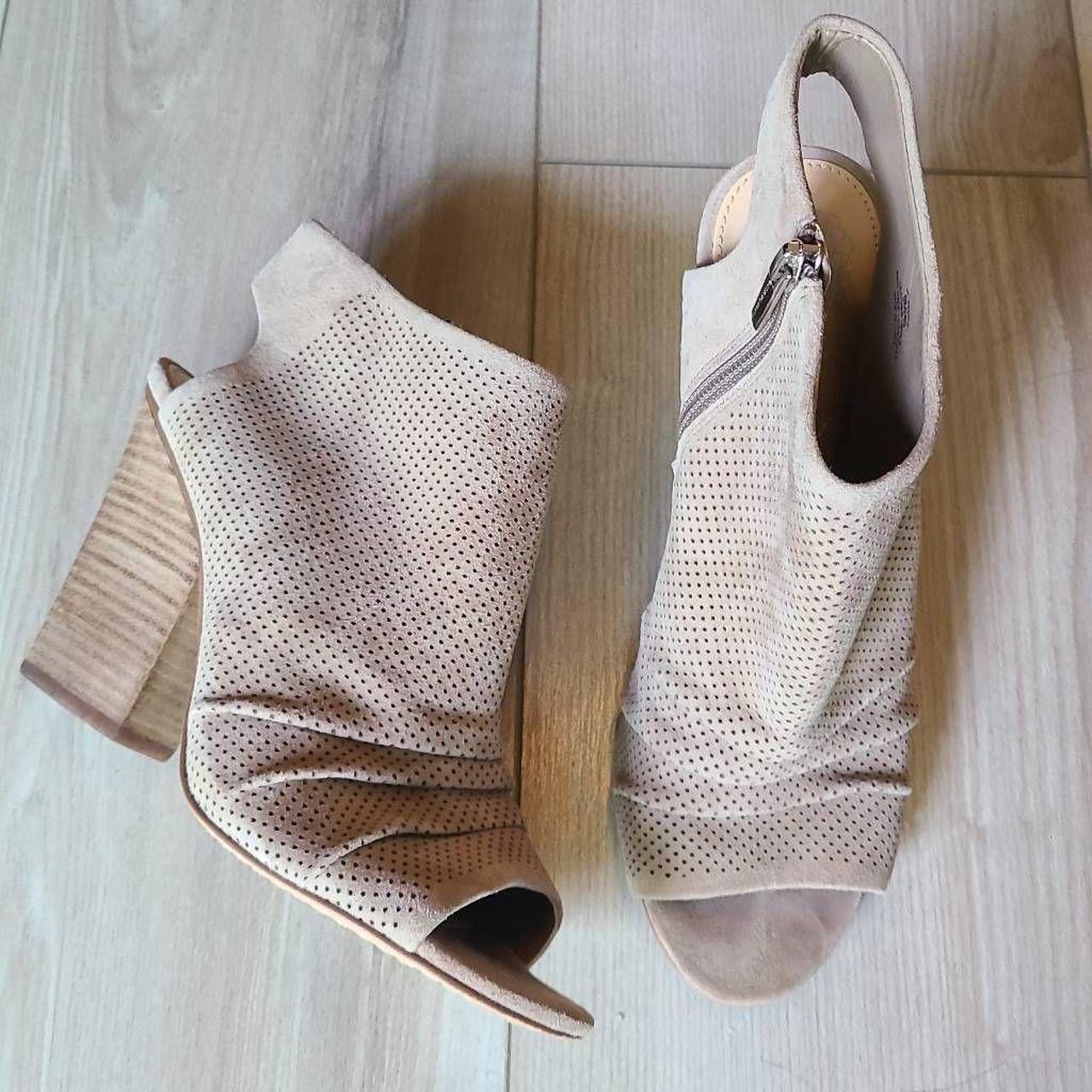 Vegan Chunky Peep Toe Low Heel Ankle Booties - MyVeganStuff