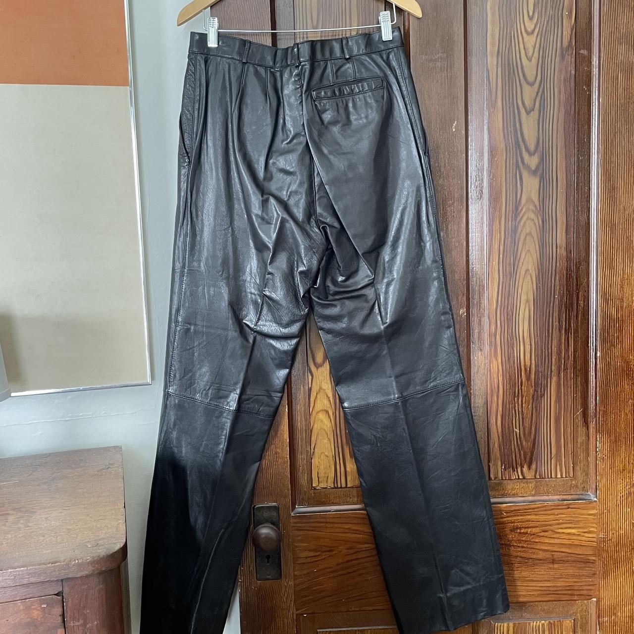 Vintage 1980’s 1990’s leather pants Labeled size... - Depop