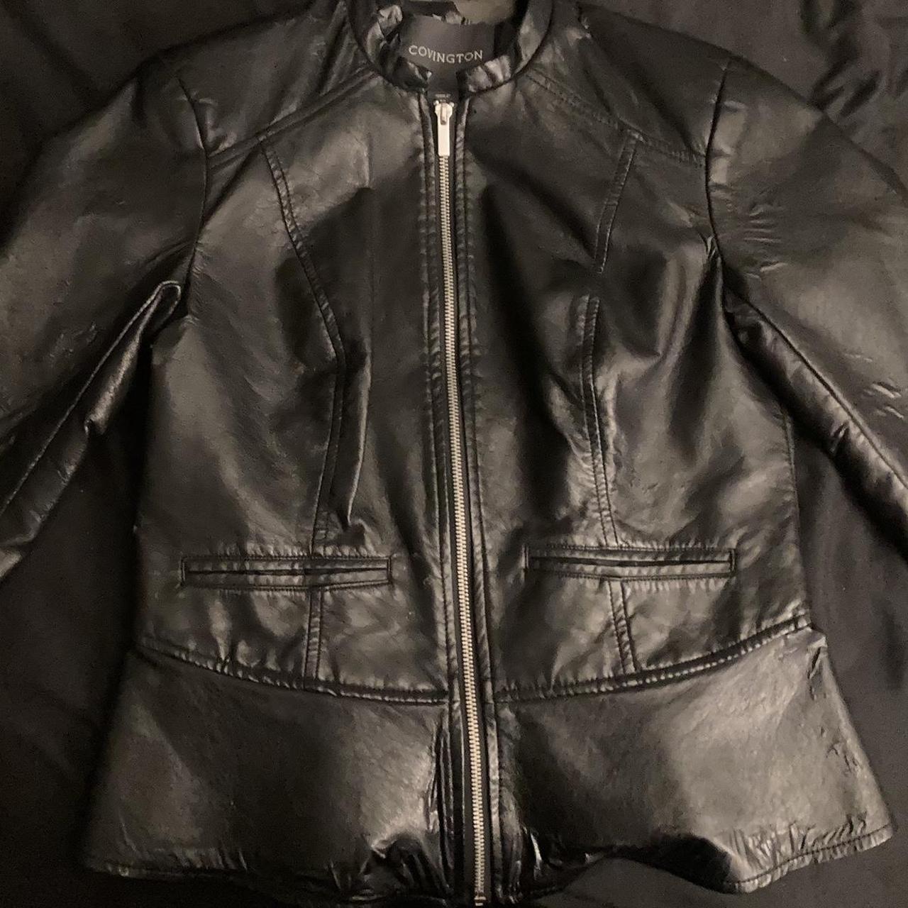 Faux leather jacket outlet no collar