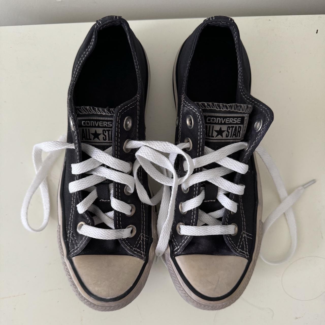 womens 6.5 dark grey converse grunge converse emo. Depop