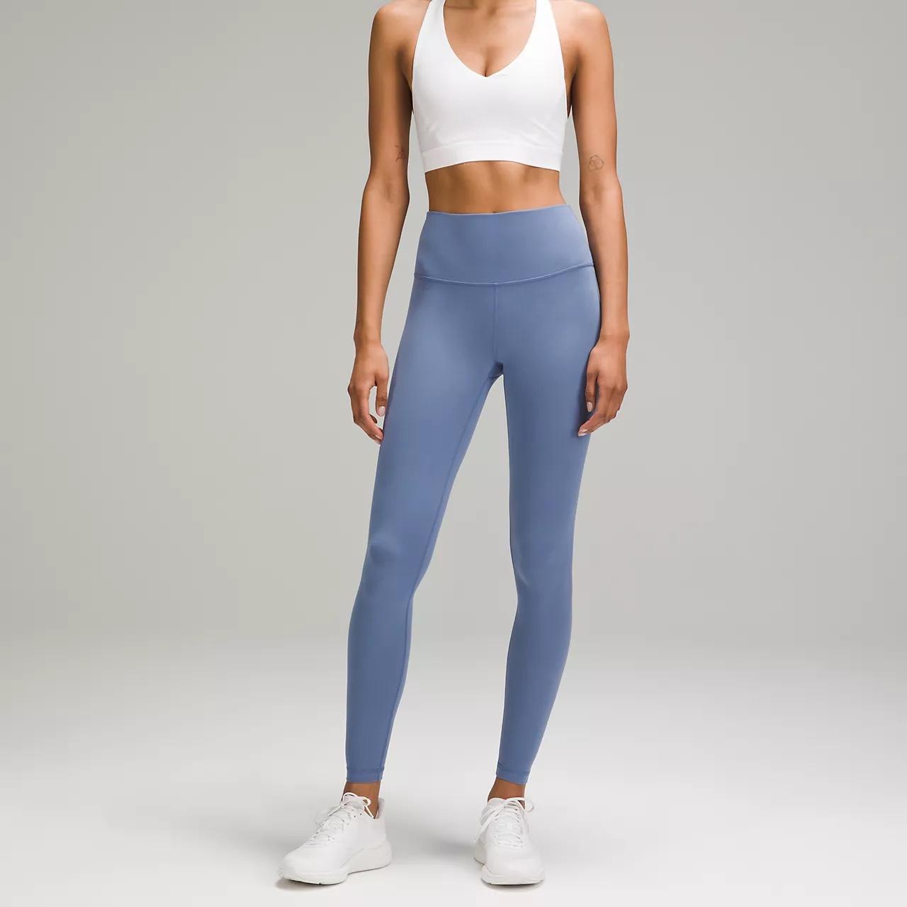 Blue Lulu Lemon Wunder Train High-Rise Leggings! Depop