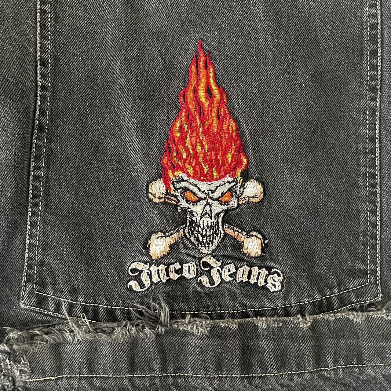 (TRIBAL) (GRAIL) flaming skull jnco’s. i am not in a... - Depop