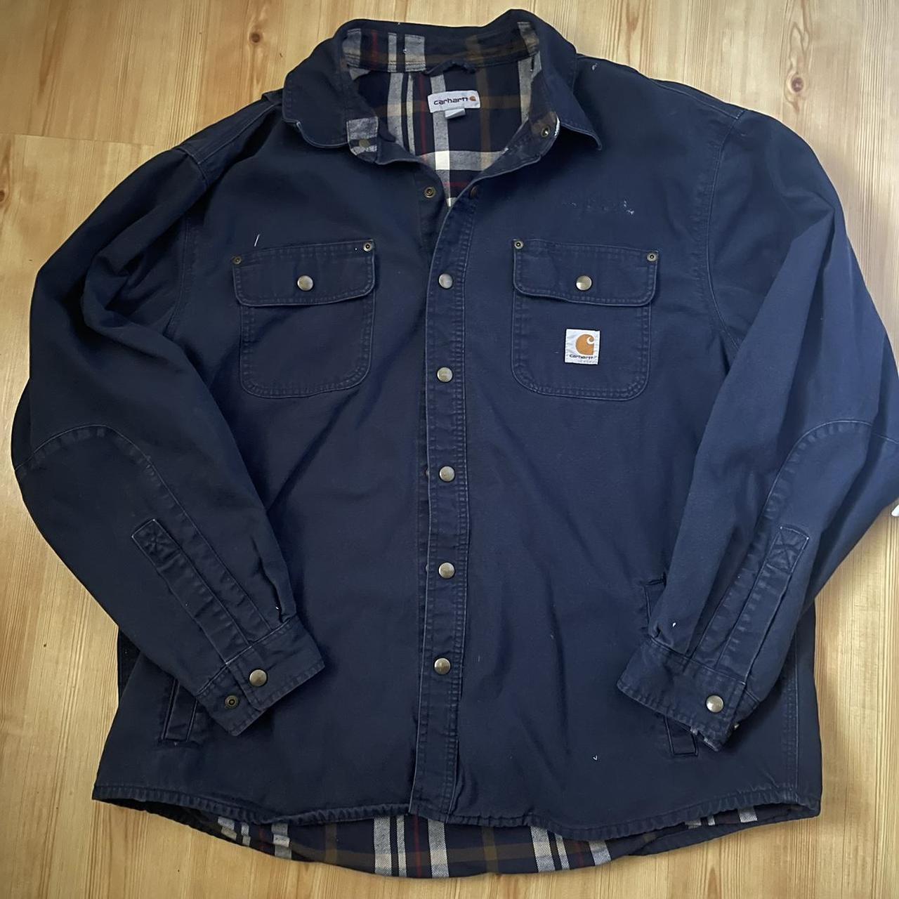 carhartt men's weathered canvas shirt jacket