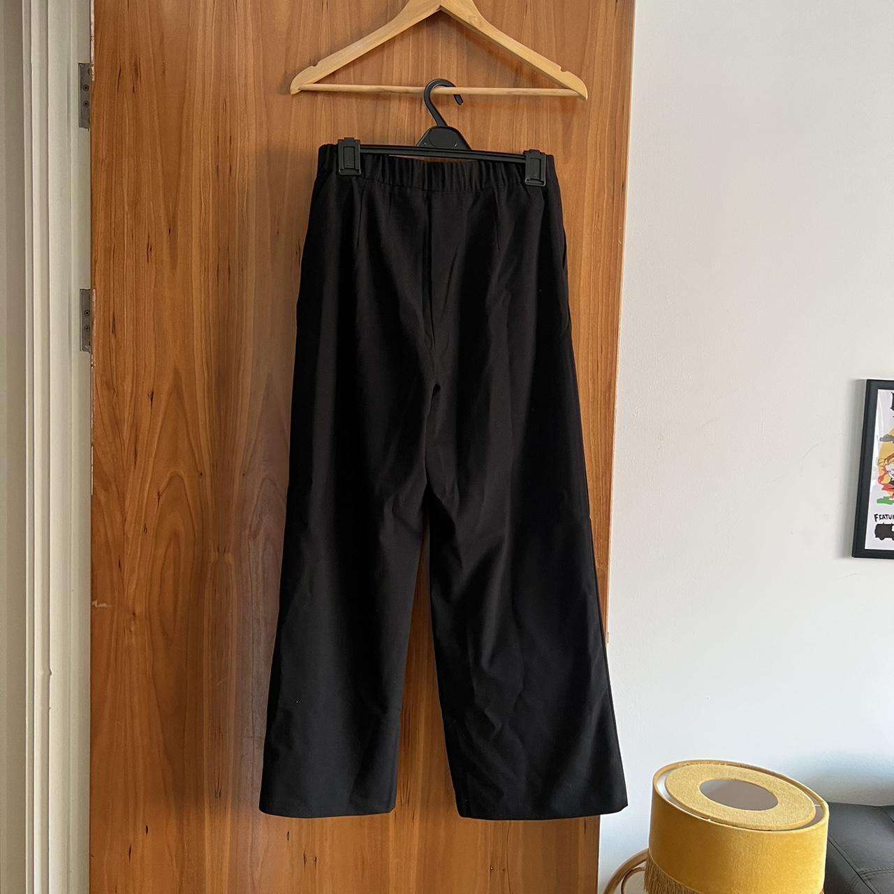 Wide leg black trousers, size 10. Worn once... - Depop