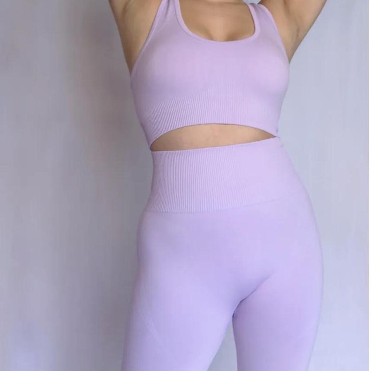 Women's best lilac gym leggings in original - Depop