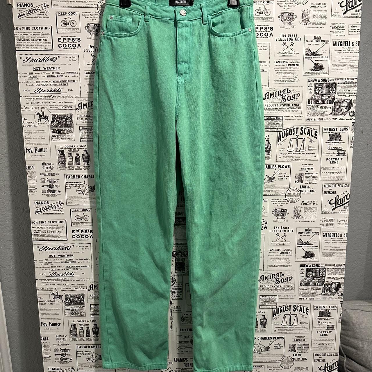 Missguided Women's Green Jeans | Depop