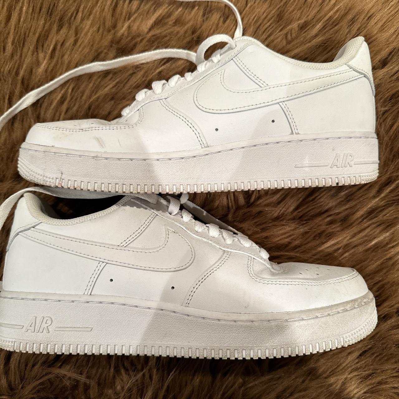 White Nike Air Forces US 9.5 Wore probably 4 times... - Depop