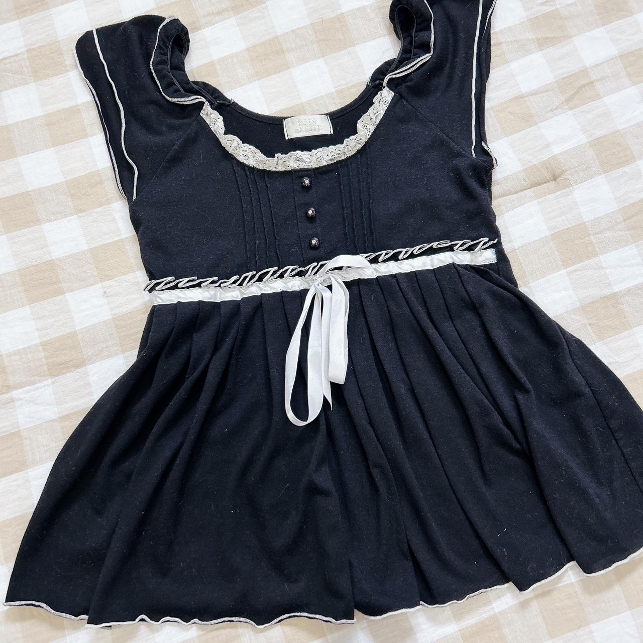 Black x white babydoll top from Japan 💗 S/M 💗 kawaii... - Depop