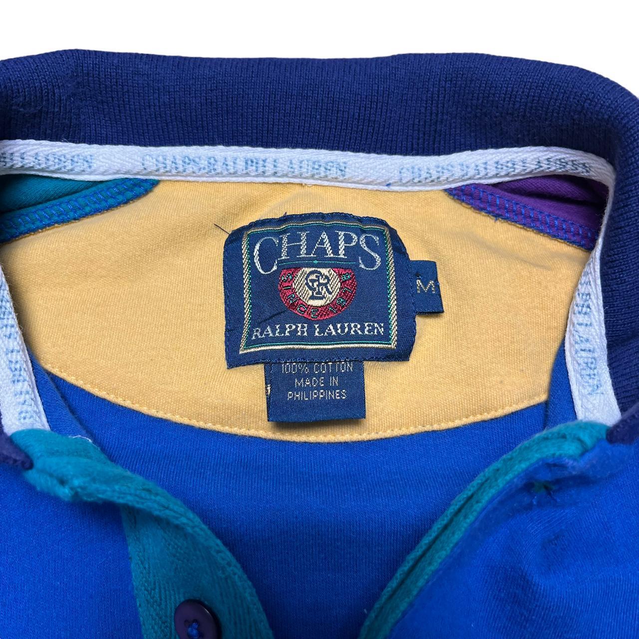 Vintage 90s Chaps Ralph Lauren Tri color Polo Shirt ... - Depop