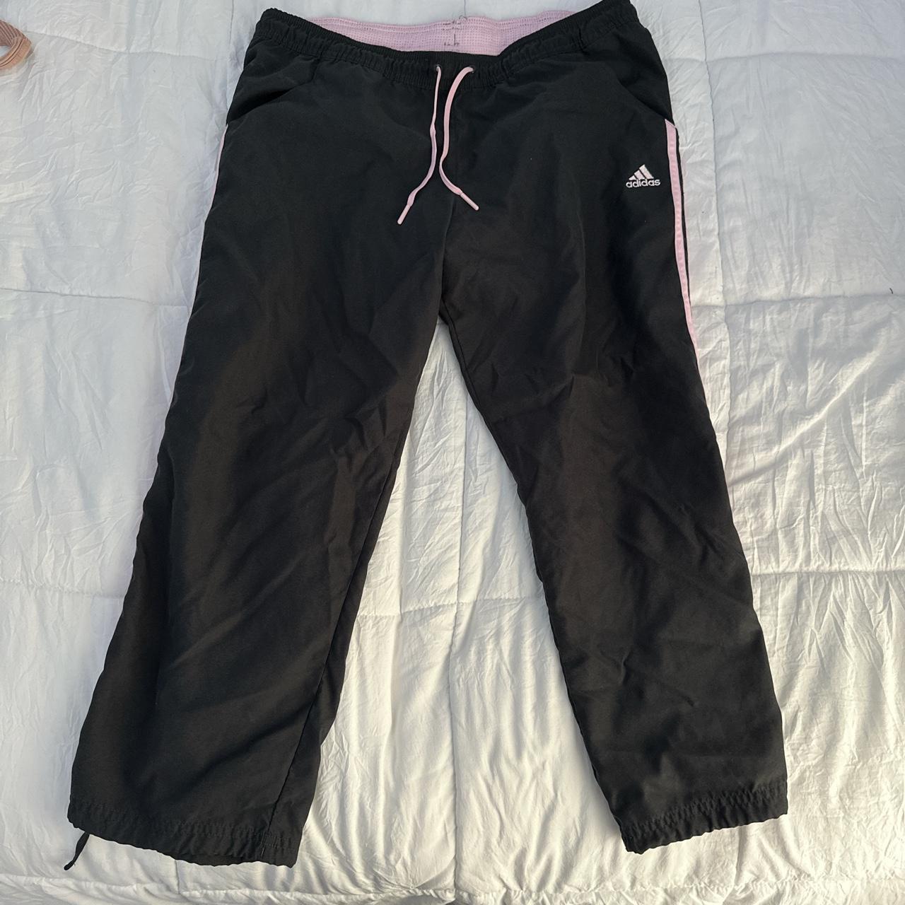 Cute pink and gray adidas track pants (size M)... Depop