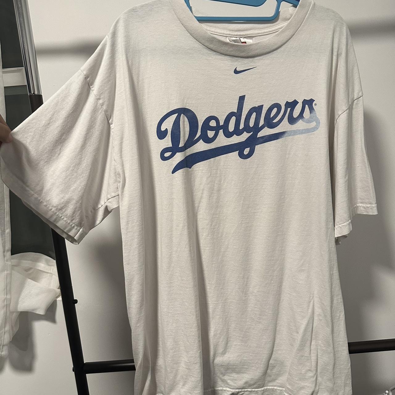 Small tan vintage dodgers tee shirt - Depop