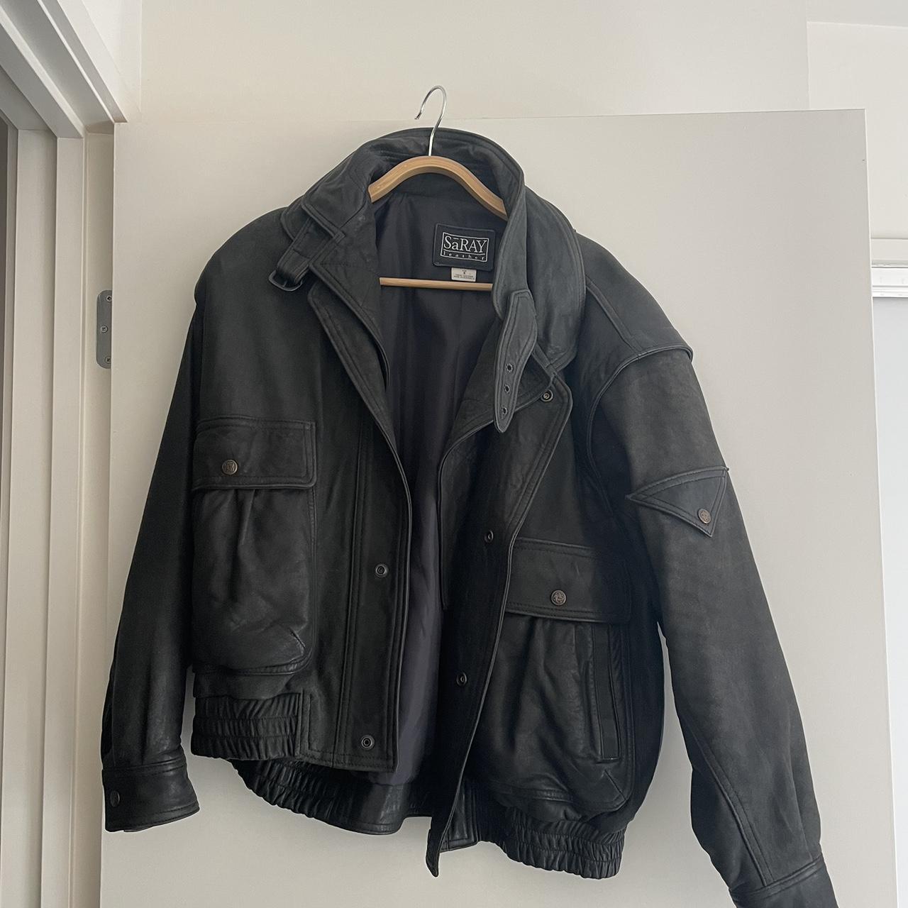 Vintage oversized leather jacket - Depop