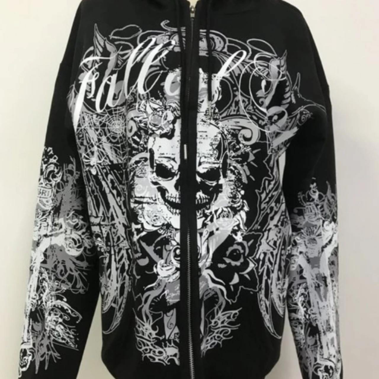 Skull Y2k 2000s Zip-Up Hoodie *cuet design &...