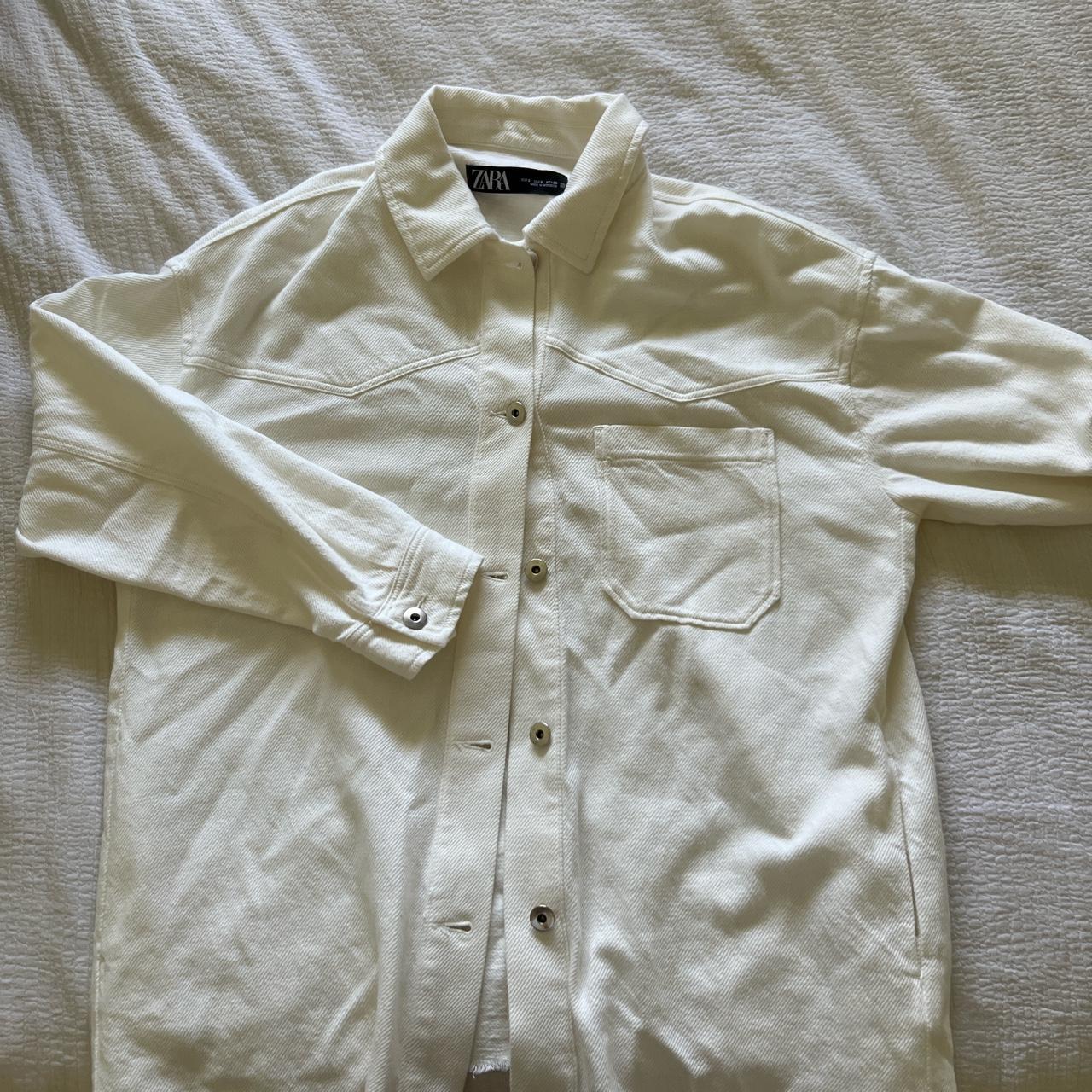 Zara Women's White Jacket Depop