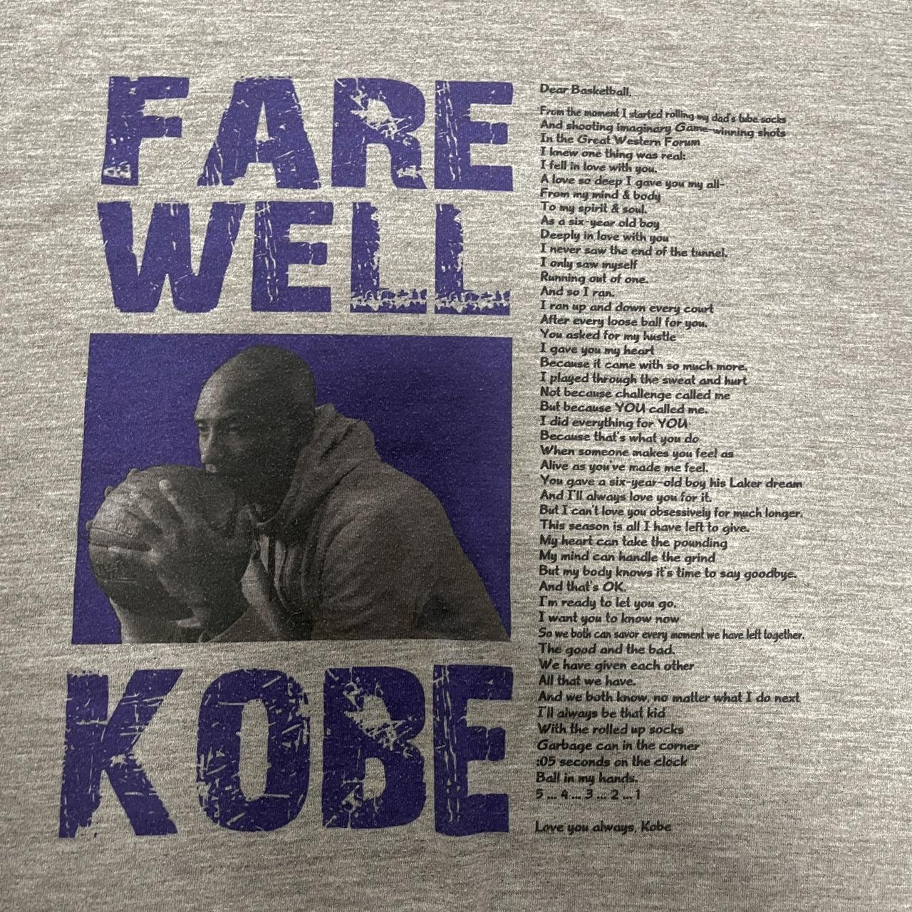 Kobe Bryant Dear Basketball poem tshirt Depop