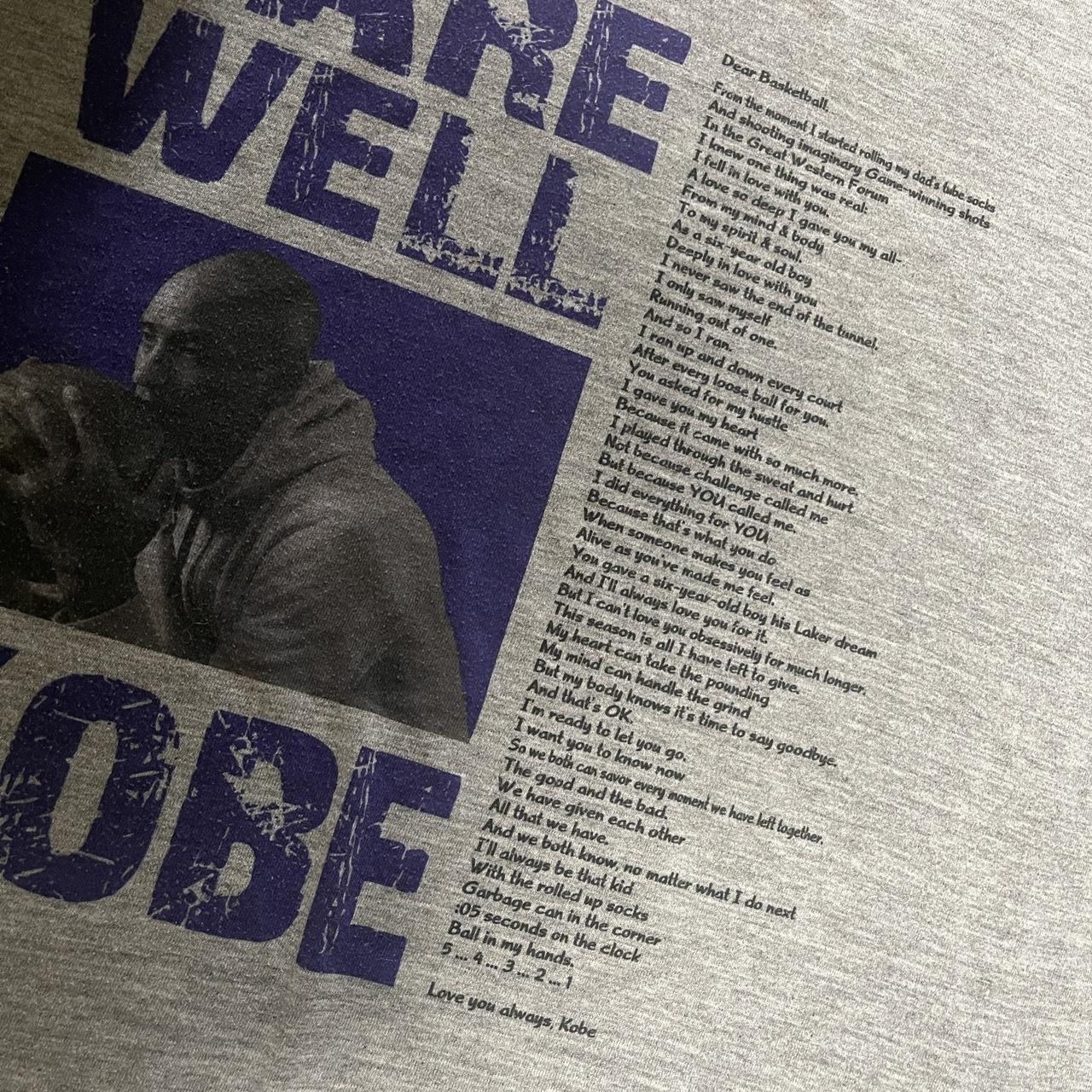 Kobe Bryant Dear Basketball poem tshirt Depop