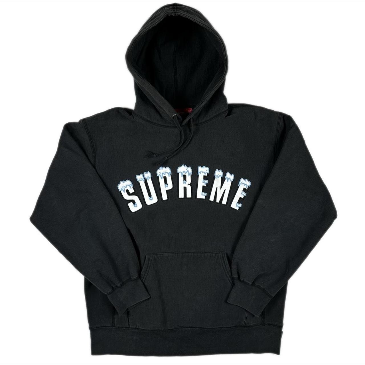 Supreme Icy Arc hooded sweatshirt FW20 black Good... - Depop