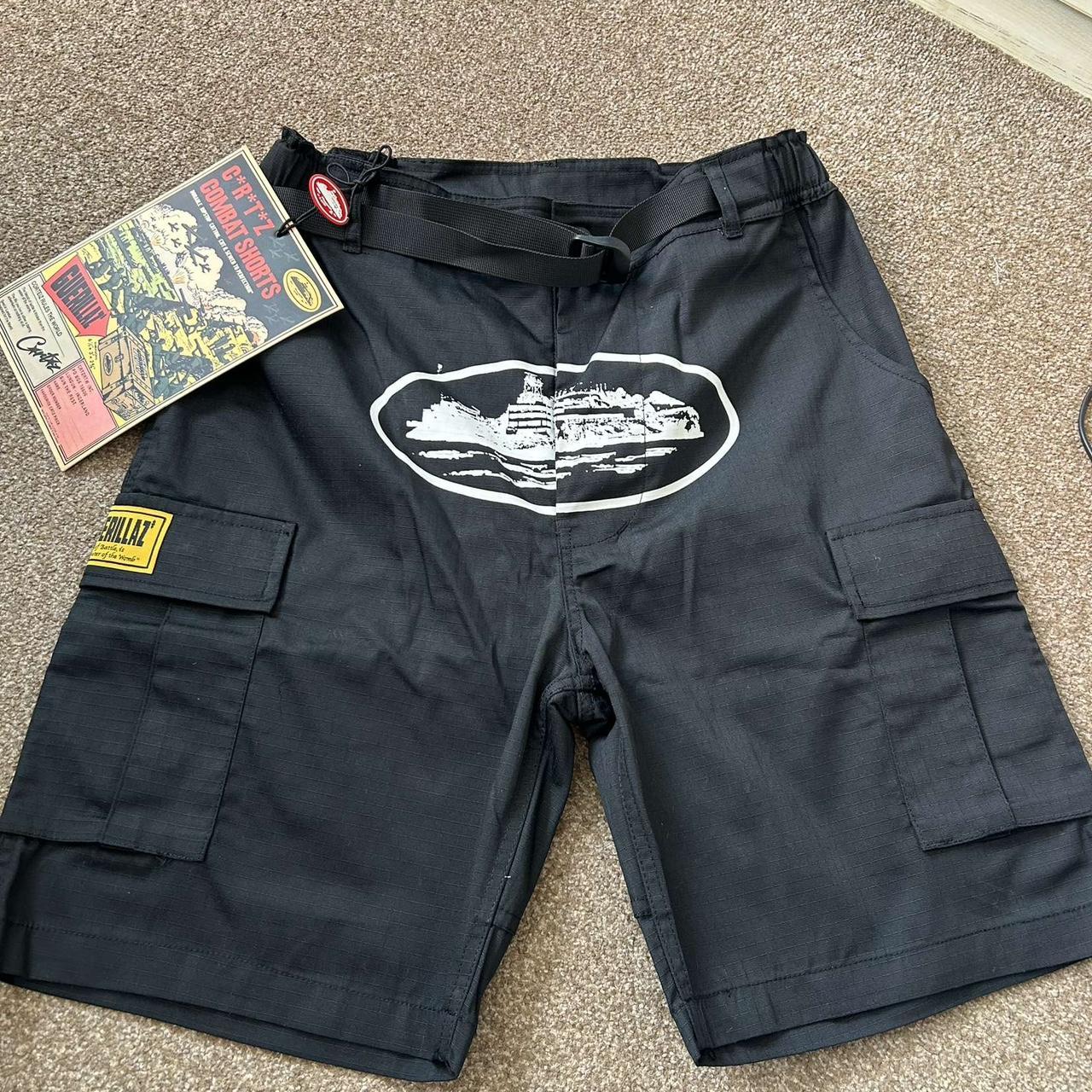 Brand new black crtz cargo shorts Large corteiz... Depop