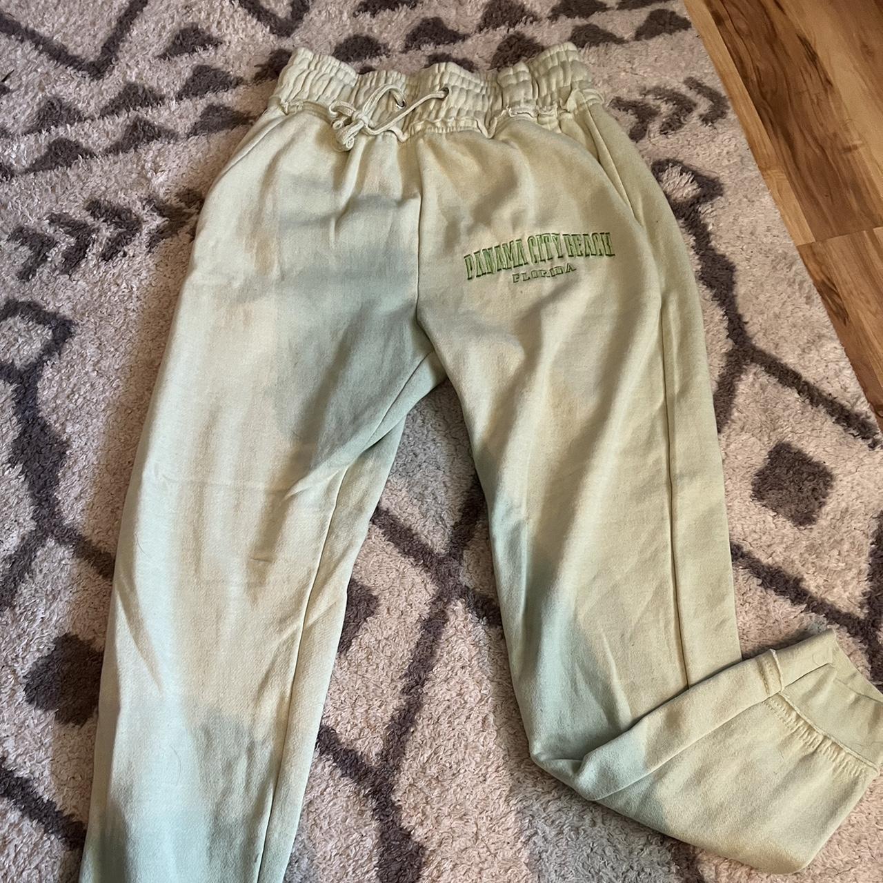 Minty green jogger sweatpants Says Panama City Depop