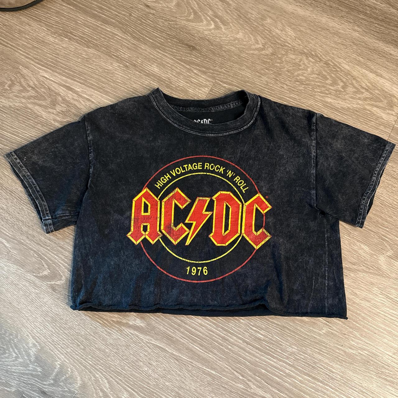Black AC/DC crop top | Depop