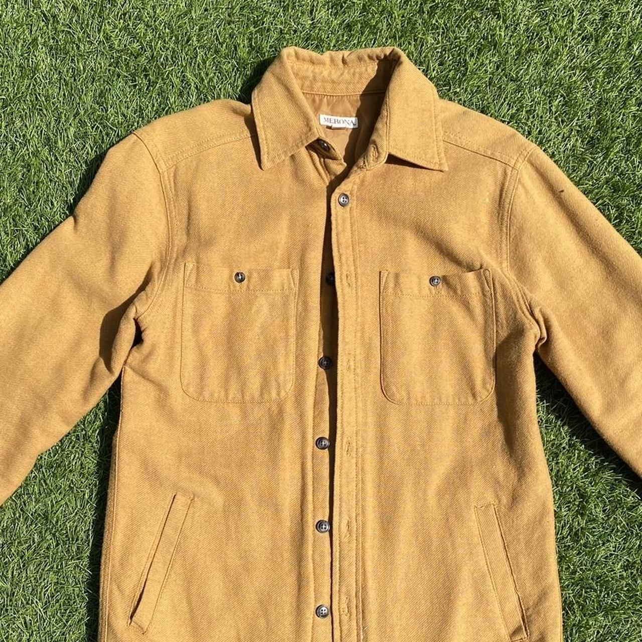 Merona mustard yellow lines button up coat jacket. Depop