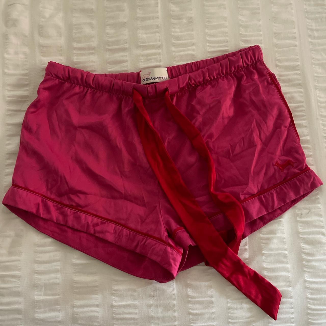 Peter Alexander satin / silk look pyjama shorts in... - Depop