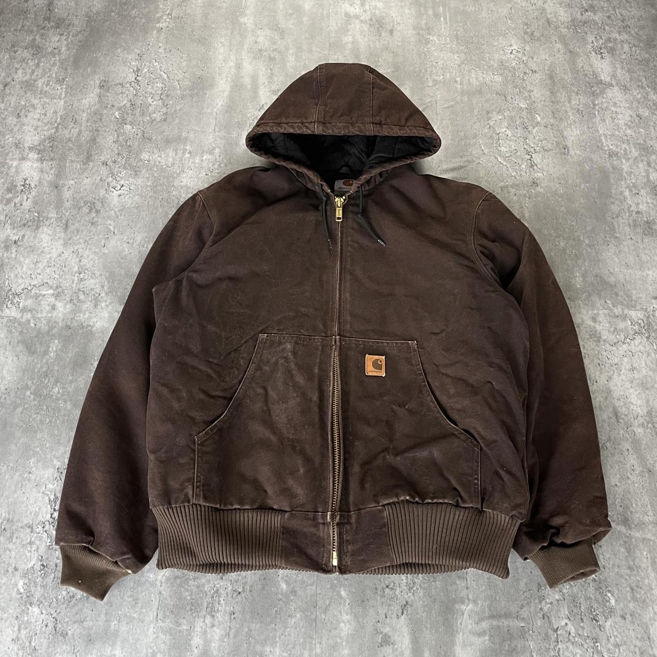 Crazy Vintage Y2K Chocolate Brown Carhartt Jacket... - Depop