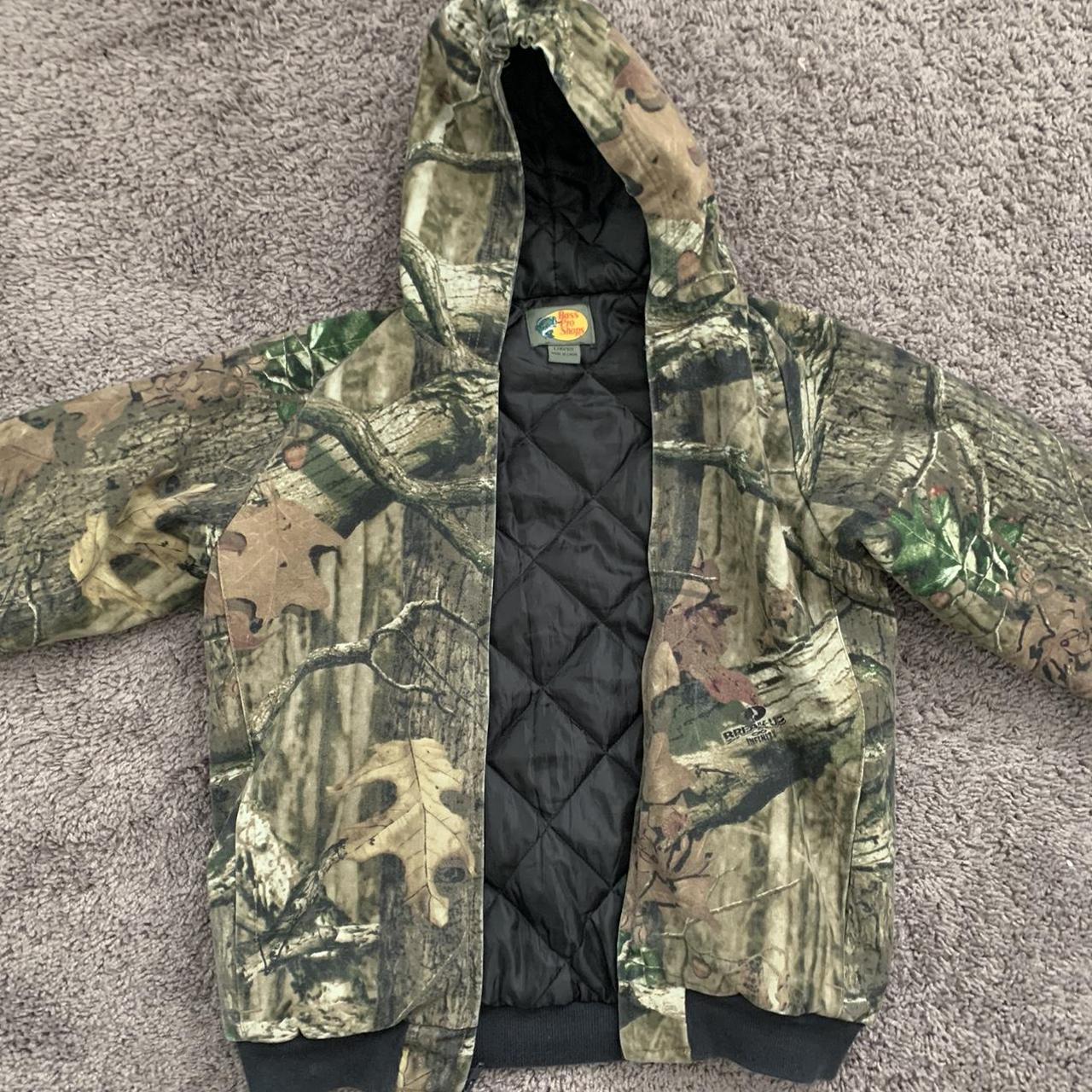 Bass Pro Shop Camo Jacket zip up🌲 size 10-12 kids... - Depop