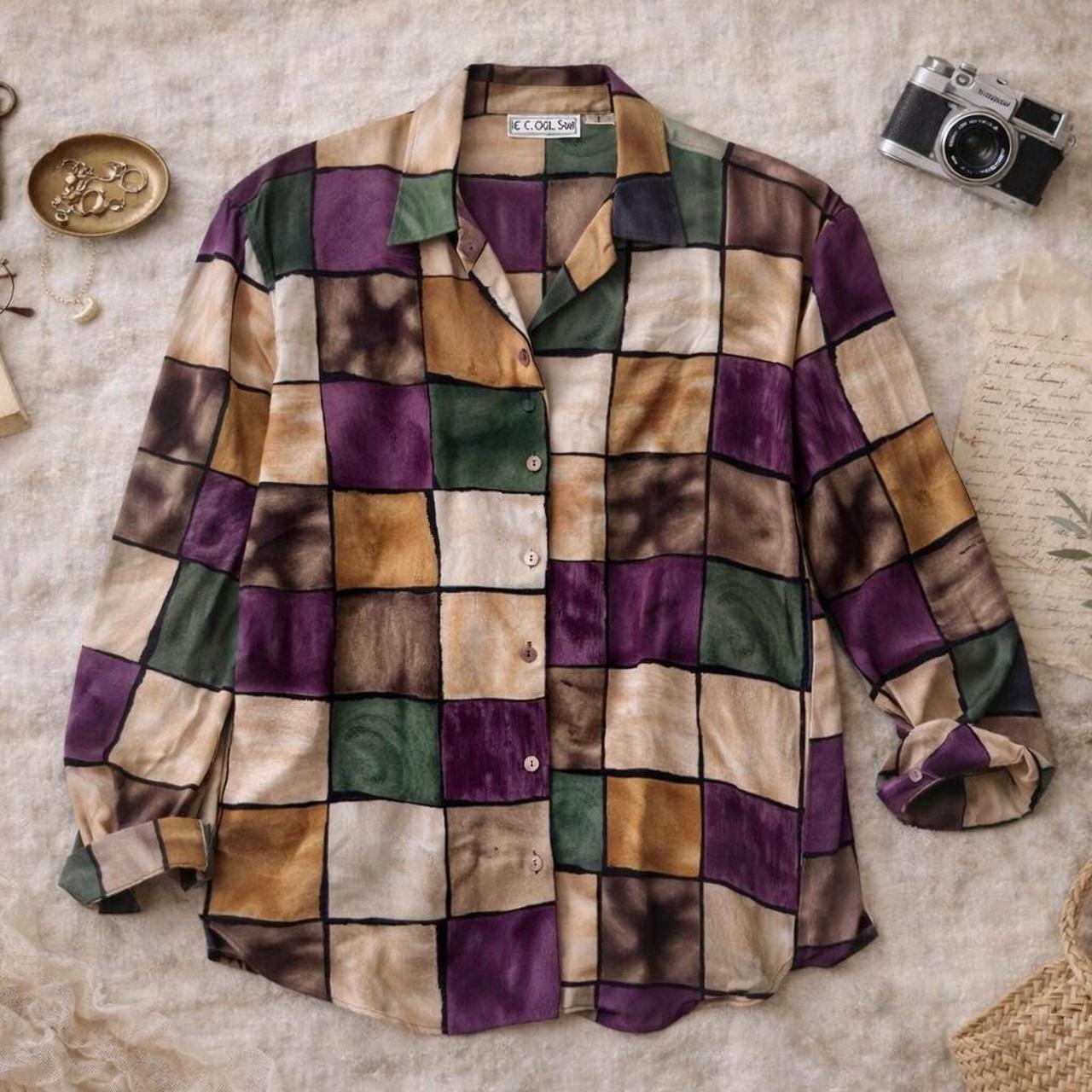 Source Unknown Women's Blouse - Multi/Purple - L … - image 1