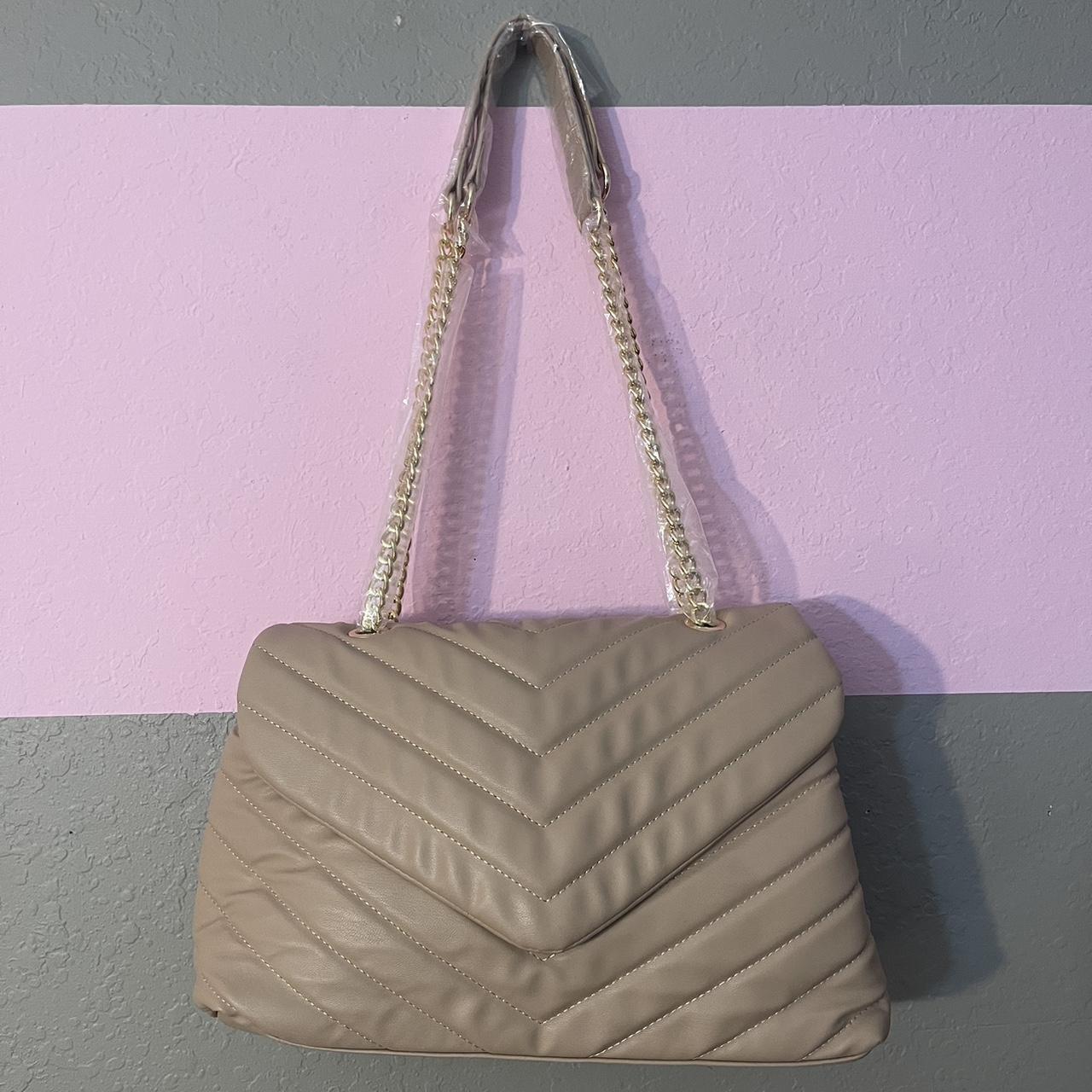 plain brown leather handbag brown leather purse by - Depop