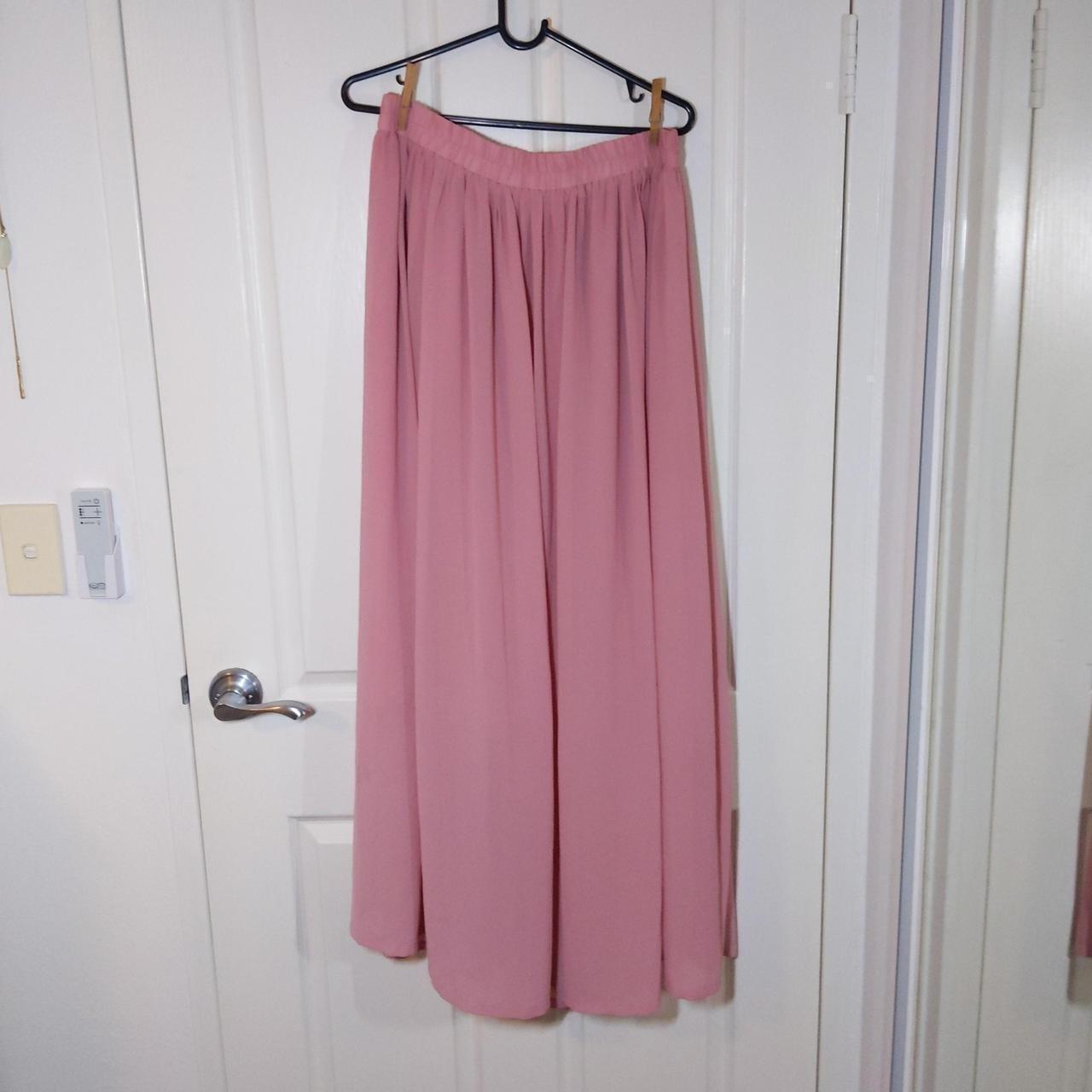 Flowy pink maxi skirt from Chicwish. Lined (until... - Depop