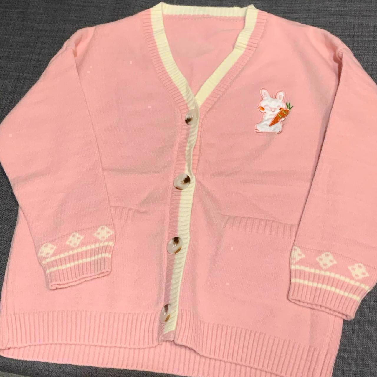 Rabbit Knit Cardigan, Winter Loose Knitwear Sweater... Depop