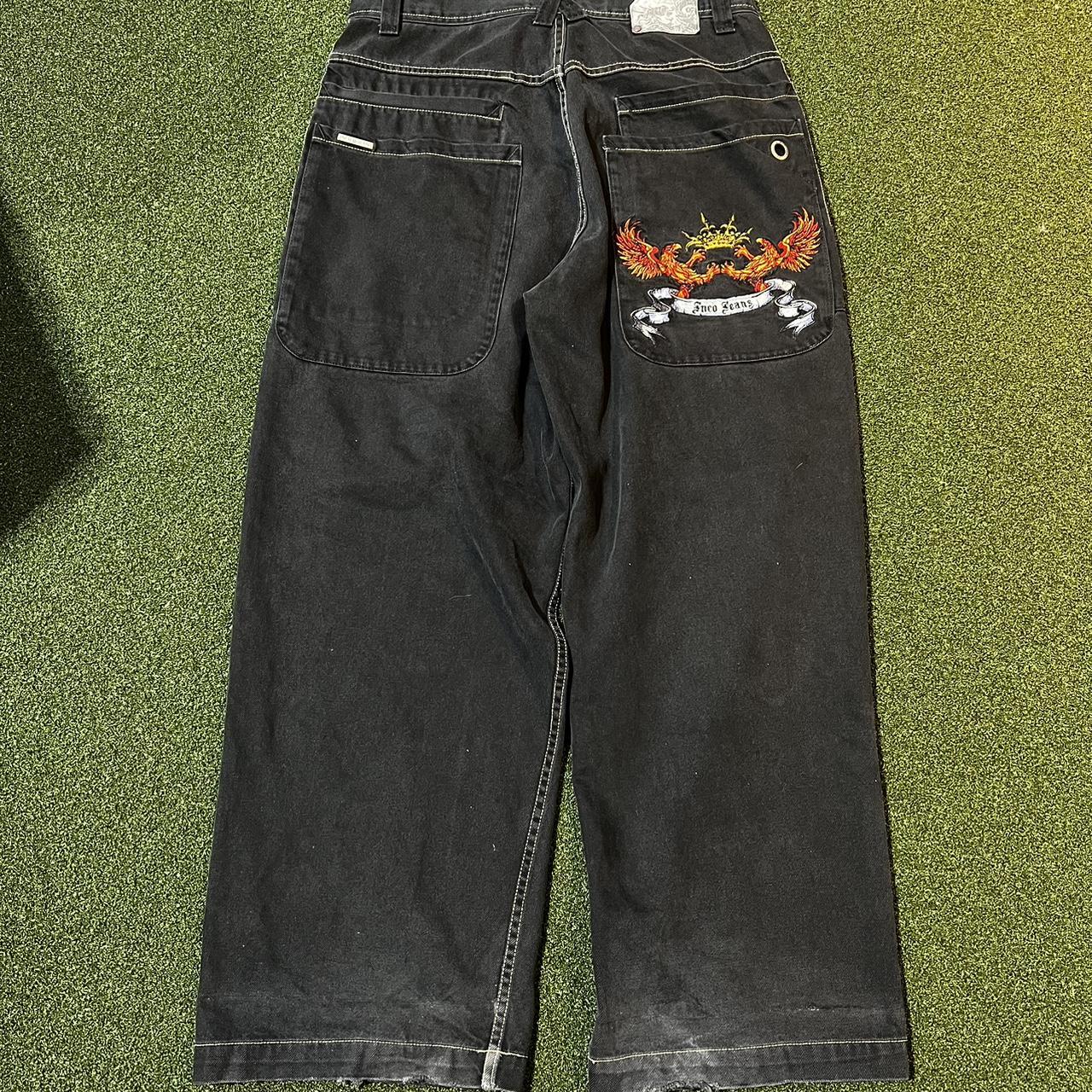 Crazy phoenix embroidered jnco jeans Tagged 38x32... - Depop