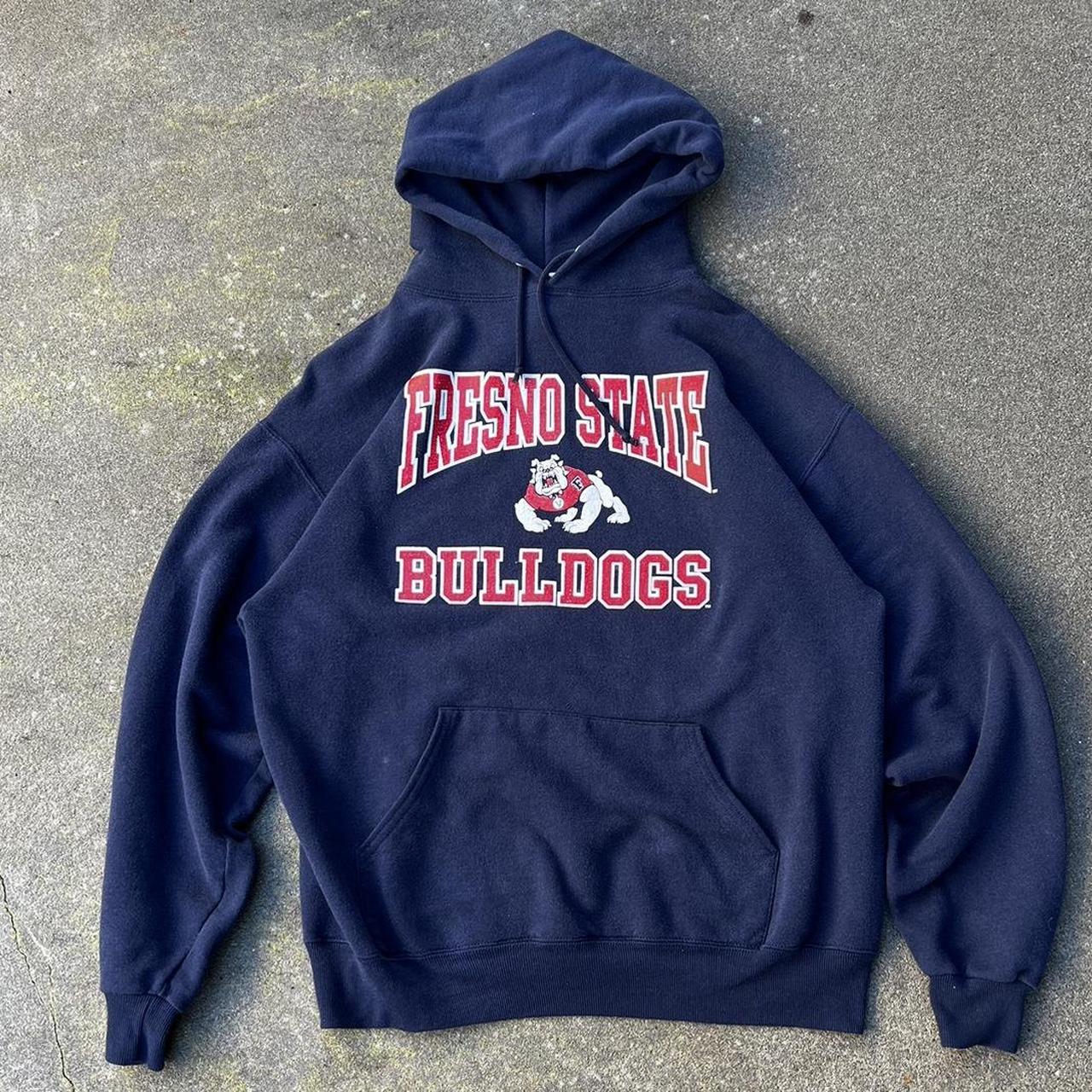 Vintage navy Fresno state bulldogs sweatshirt, size... - Depop