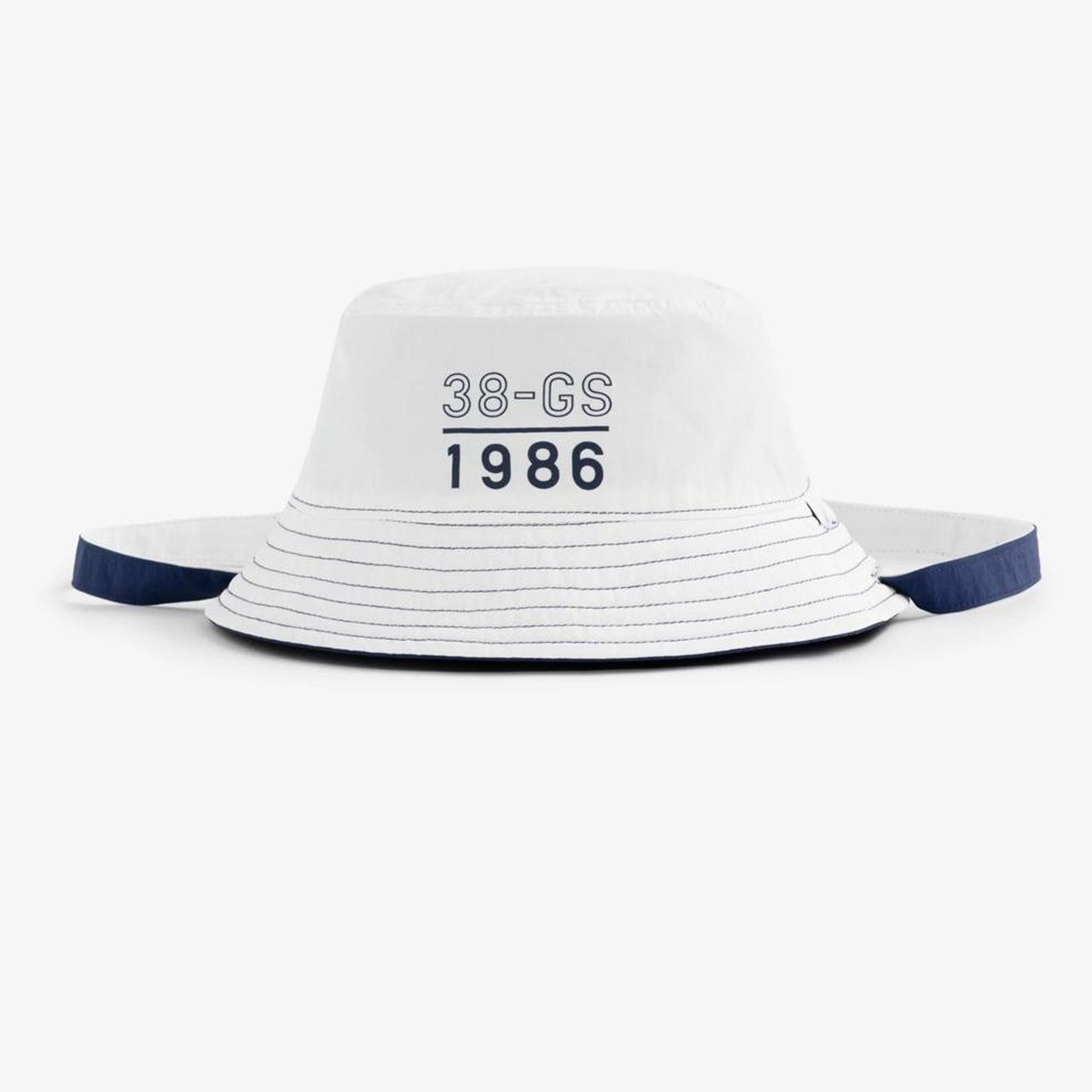 Aime Leon Dore Navy & White Bucket Hat Aimé 38-GS... - Depop