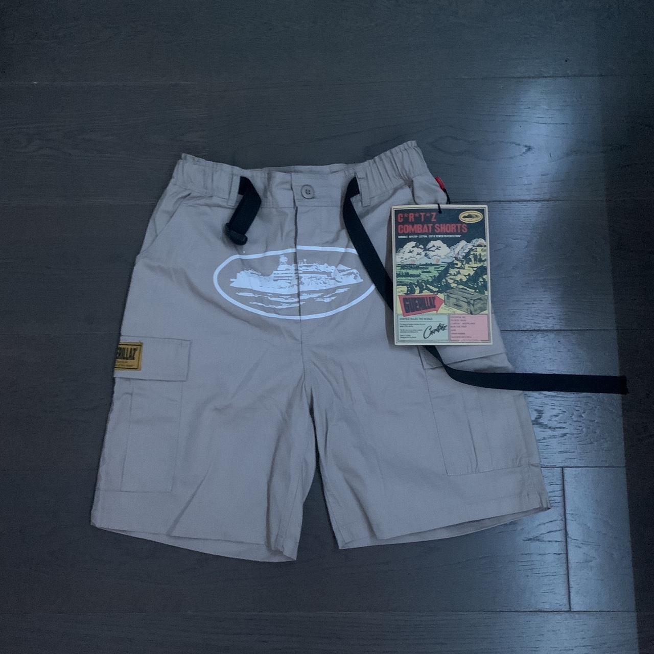 CRTZ CORTEIZ BEIGE GUERILLAZ CARGO SHORTS - Size... - Depop