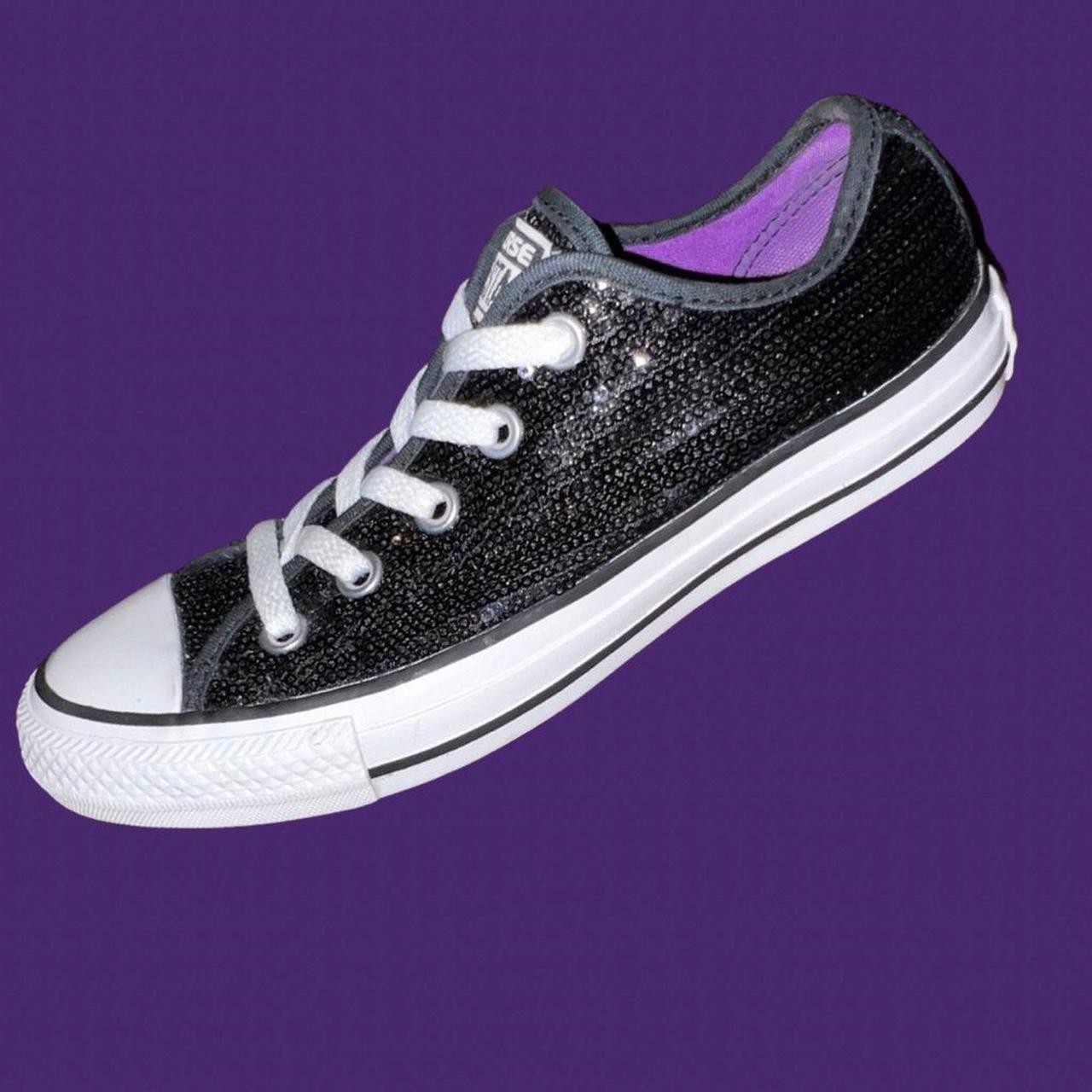black sparkly converse