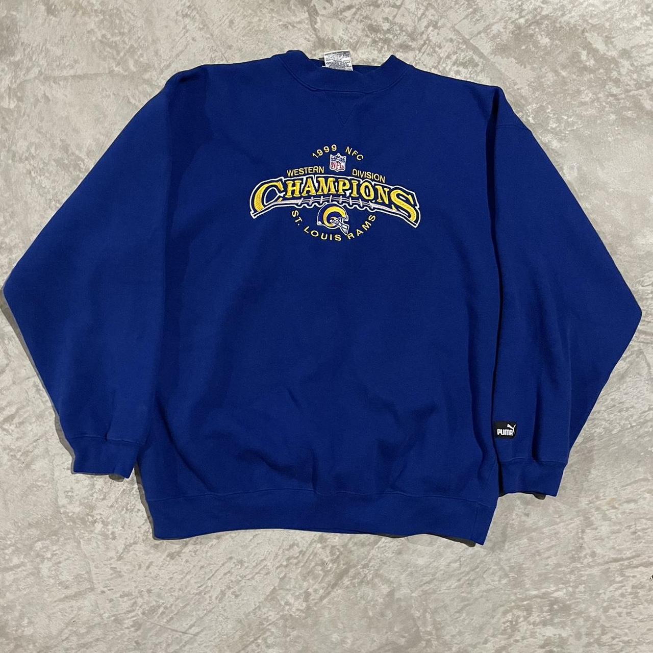 Vintage 90's St. Louis Rams Football Hoodie Size - Depop