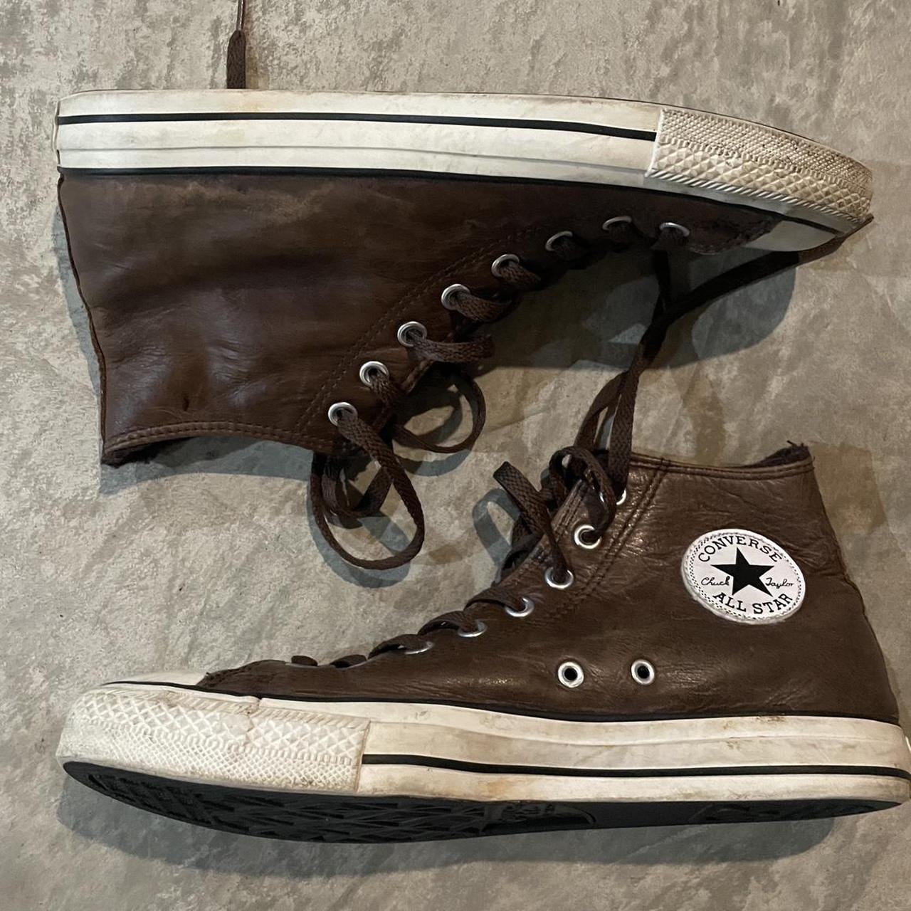 Brown deals leather converse