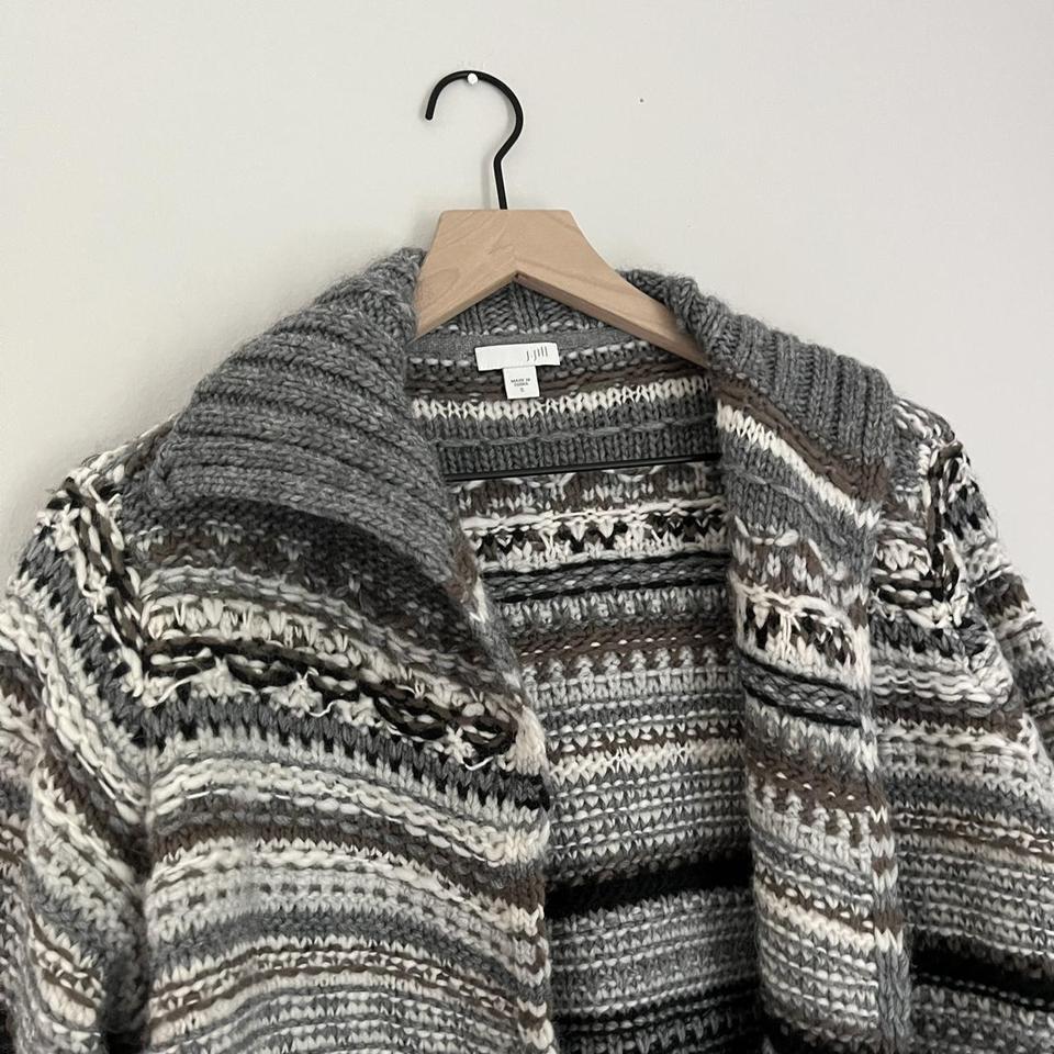 J.Jill Cream Knit sweater with fur sleeves Xs fits - Depop