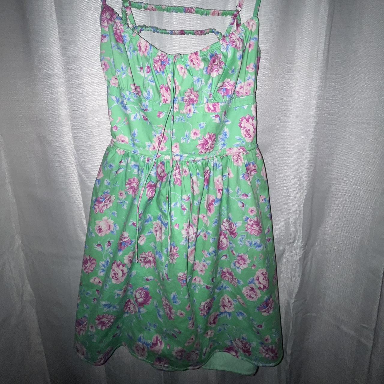 Zara Mint retailer Green Floral Mini Dress Medium