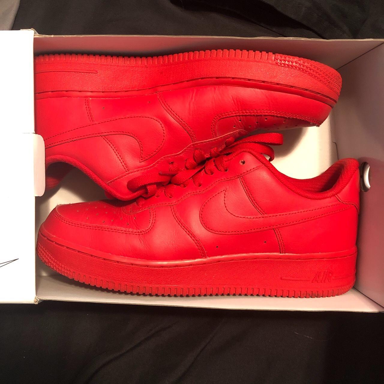 NIKE Custom Red Air Force 1s I had made these on... - Depop