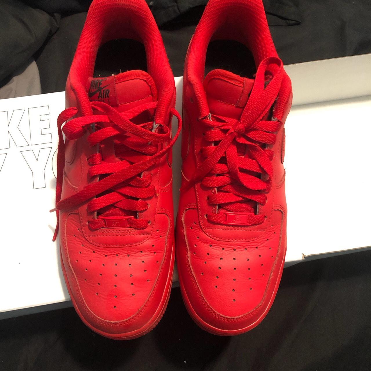 custom air force 1 red bottoms