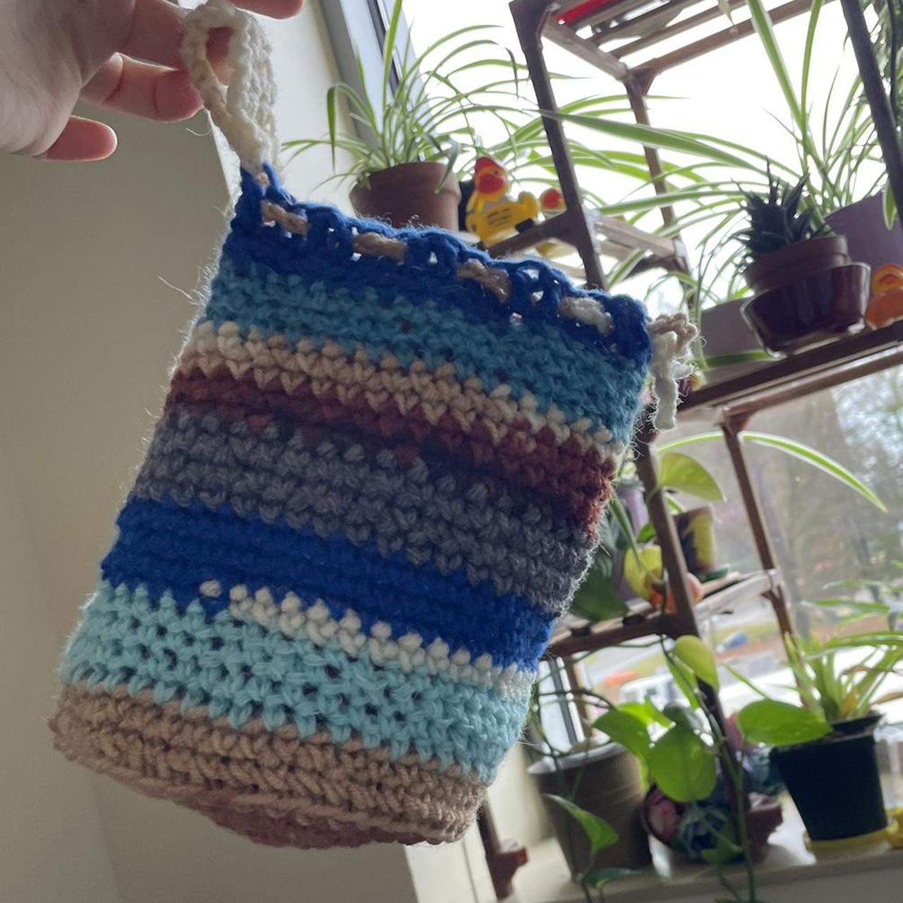 Hand made crochet chalk bag for rock climbing Depop - Main Image