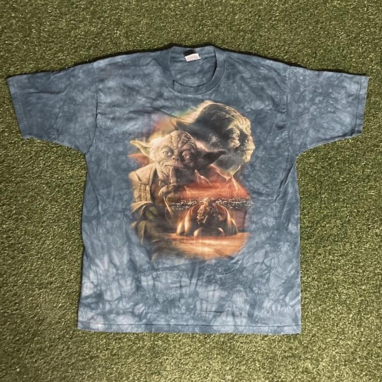 Vintage 90s Star Wars Yoda Movie Tee Shirt Liquid... - Depop