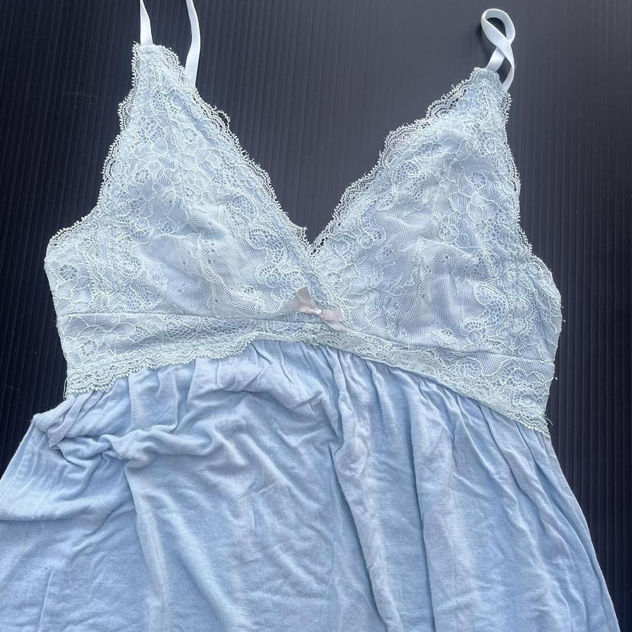 Long light blue night dress can fit size 8-16 tbh... - Depop